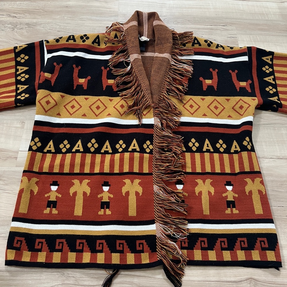 Johanna Paris Fringed Open Front Cardigan